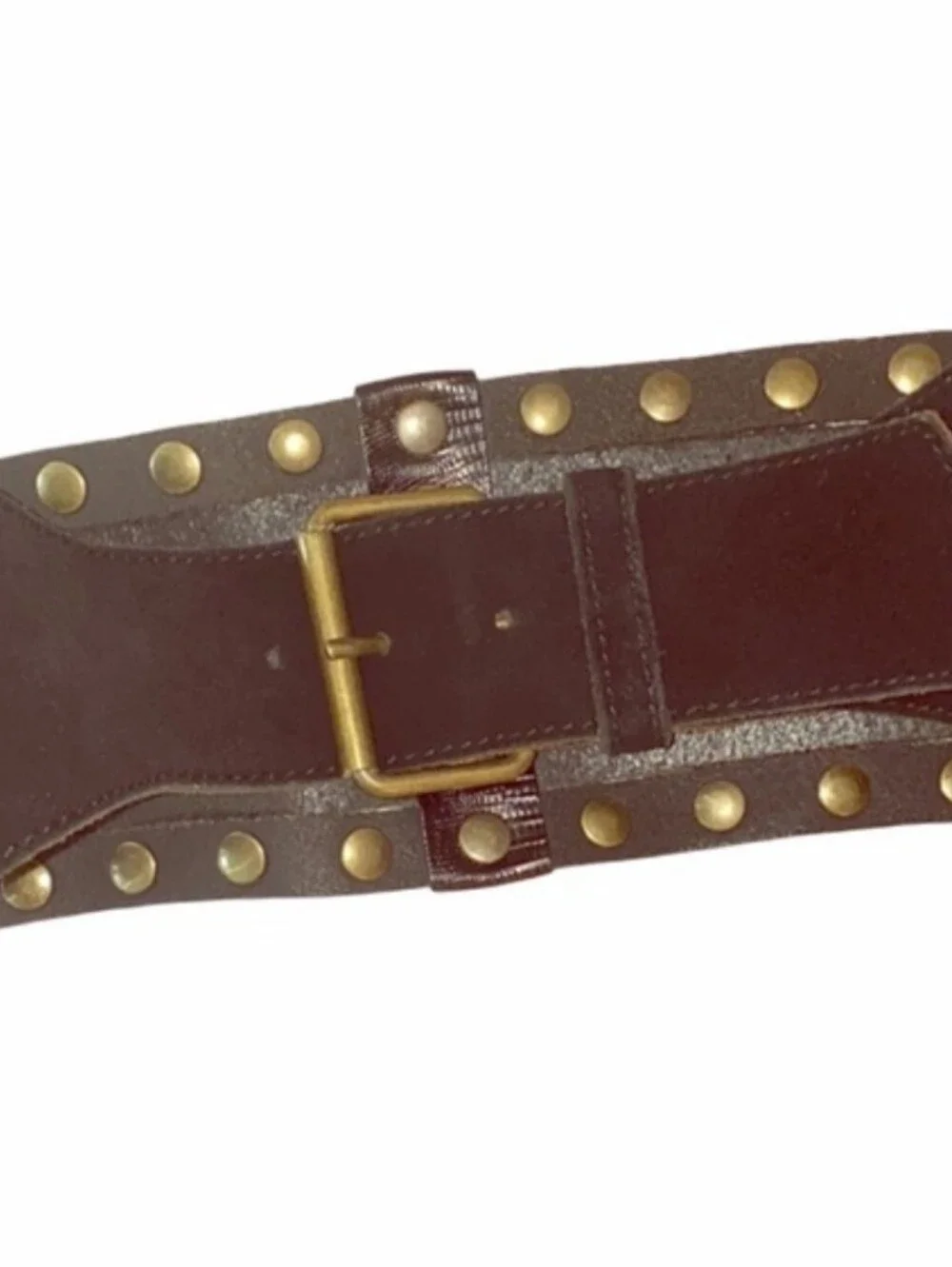 DKNY Women’s Size Medium Black Leather & Suede Studded Belt Renaissance Cosplay